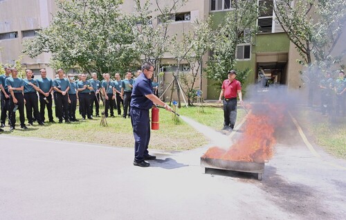 Fire extinguisher operation drill