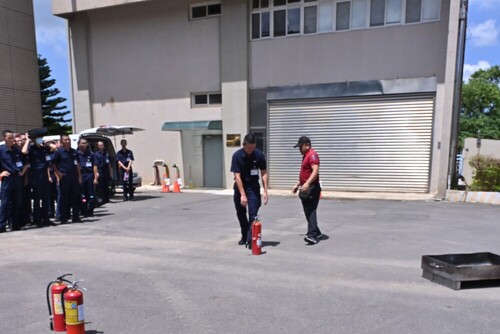 Fire extinguisher operation drill